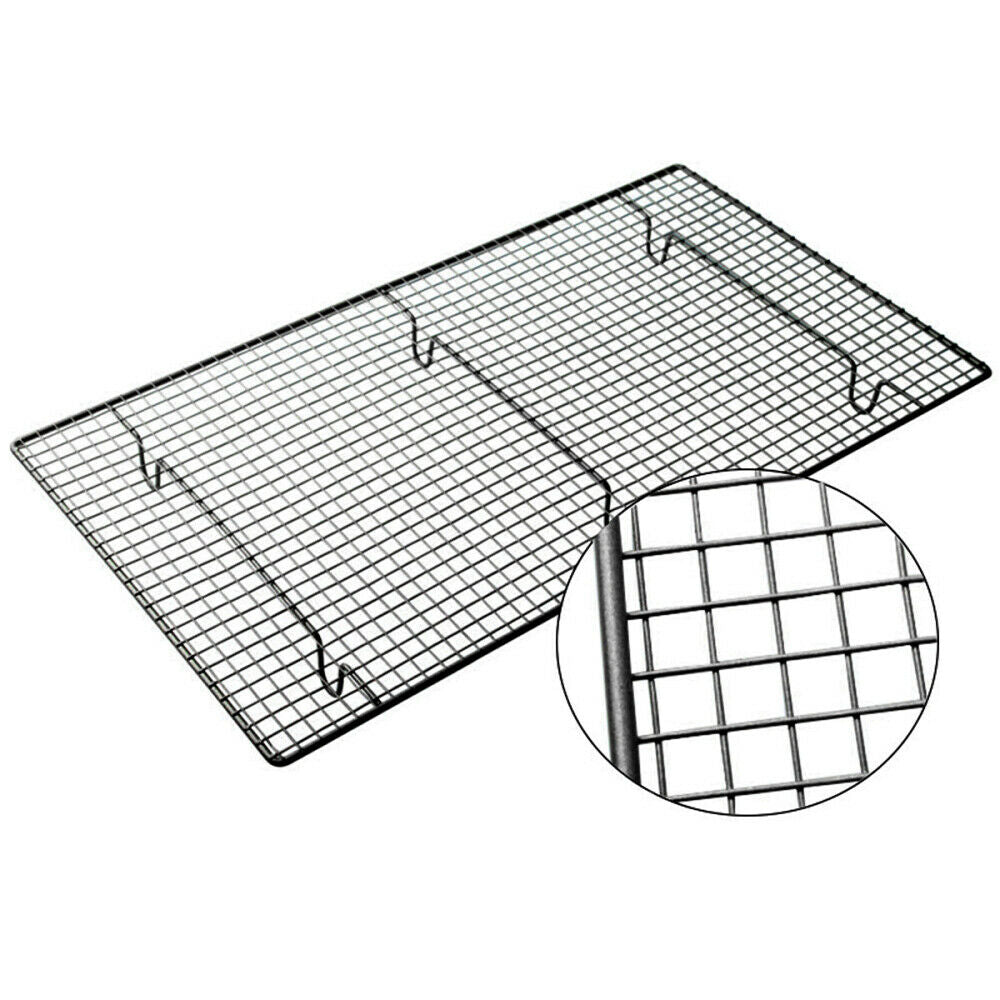 Nonstick Wire Cookie Baking Cooling Rack Frying Bread Cake Grid Tray 46x26x3cm
