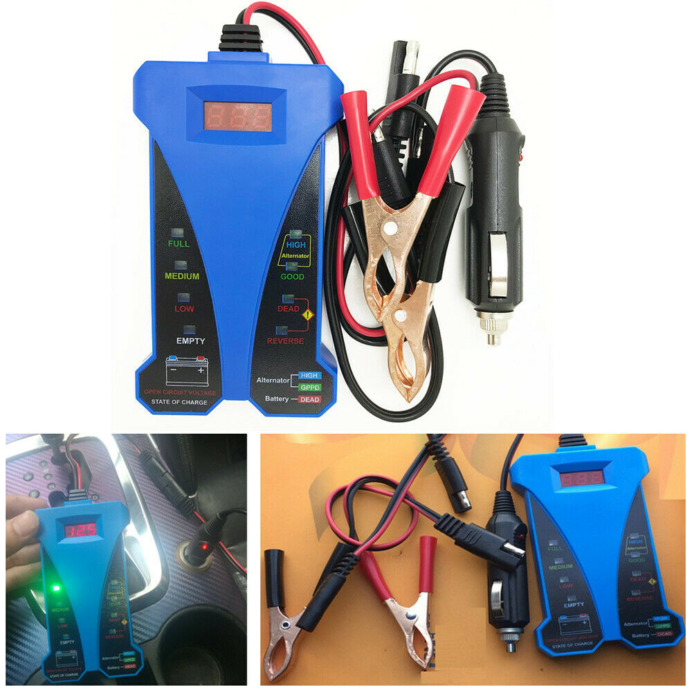Car Motorcycle  Battery Life Tester Detector Load Analyzer LED Digital Display