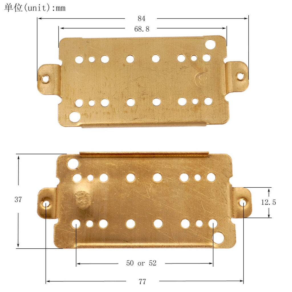 Pack of 4 Electric Guitar Replacement Dual Coil Pickup Baseplate 50mm+52mm