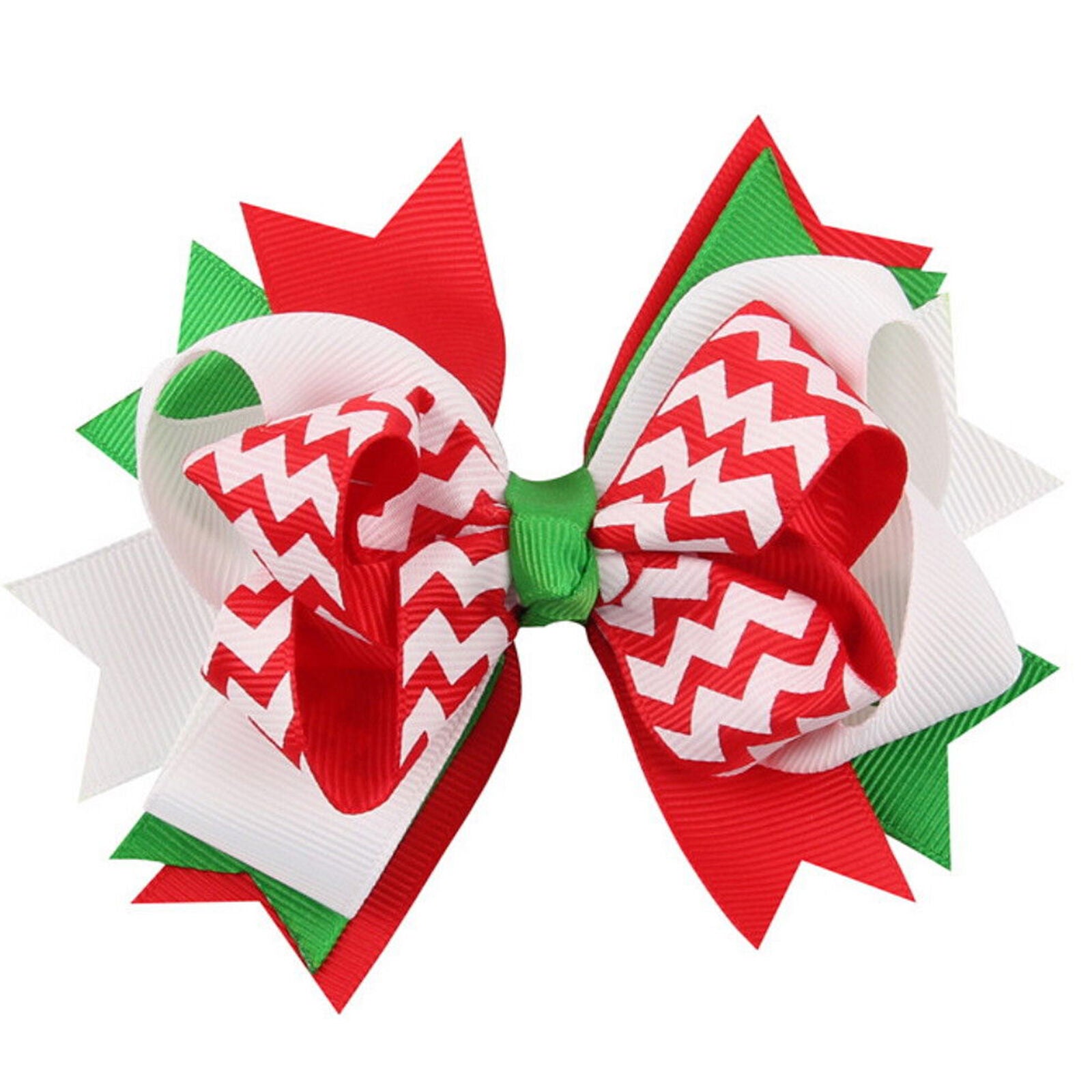 9Pcs x Girl Hair Bows Clip Girl Christmas Holiday Snowflake Ribbon Hairpin Gifts