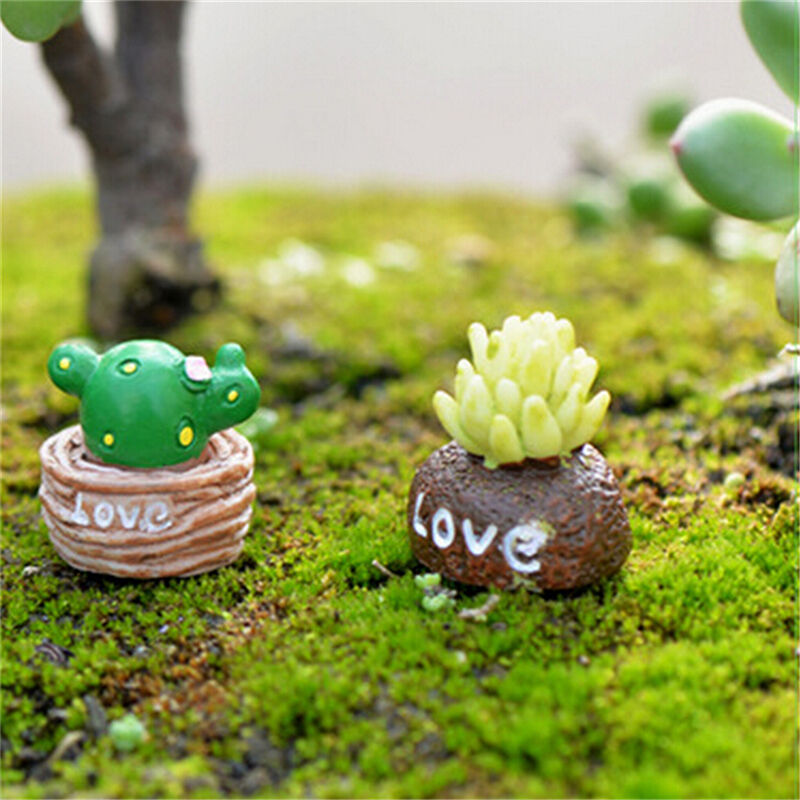 Moss Micro Landscape Ornaments Love Pot Plant Mix Size Fairy Garden Decor.l8