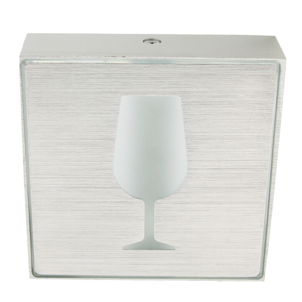 LED Neon Light Aluminum Wine Glass Goblet Sign Cafe, 11*11*3cm Energy-Saving