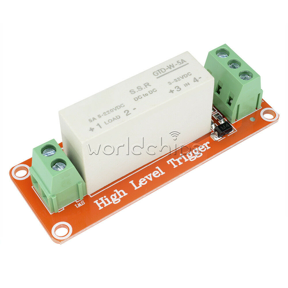 3-32V DC 1-Channel SSR Solid State Relay High-low Trigger 5A 5v 12v For Arduino