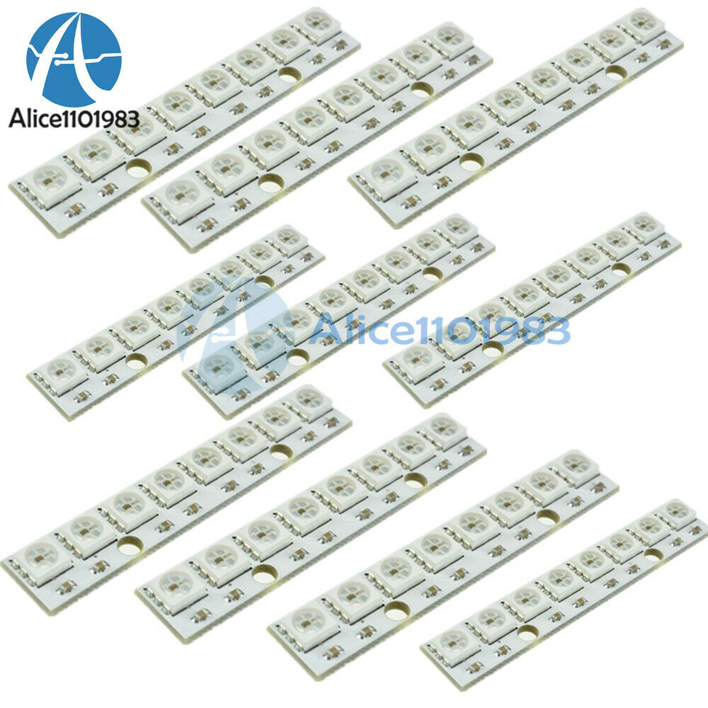 10PCS WS 2812 2811 5050 RGB LED Lamp Panel Module 5V 8-Bit Rainbow LED Precise