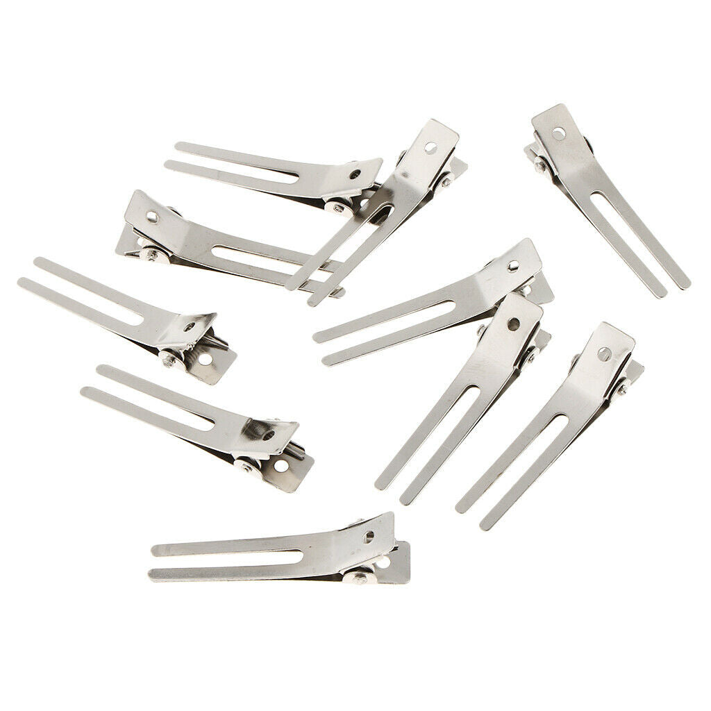 10/pack Double Prong Curl Clips, Curl Setting Section Hair Clips - Alligator