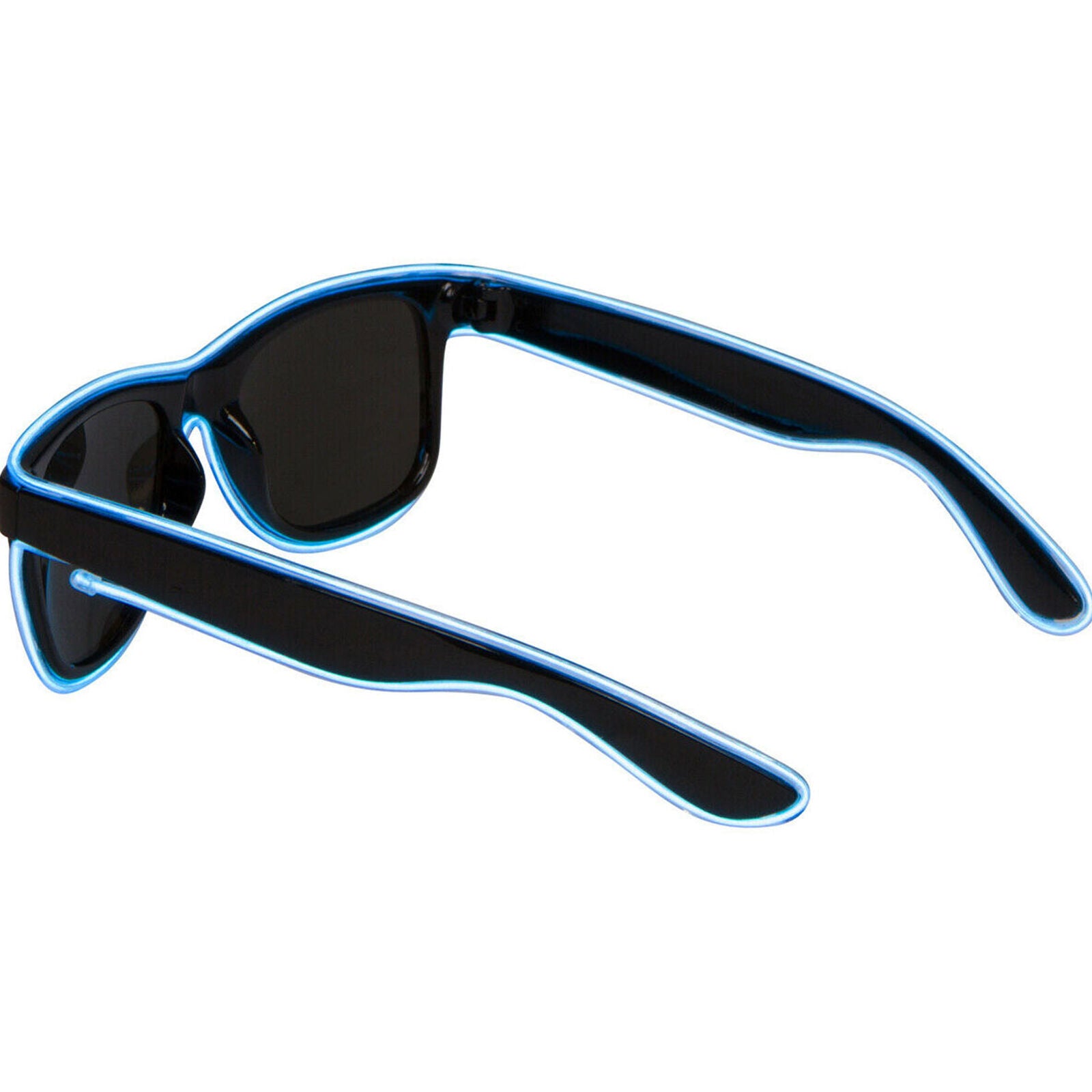 El-Wire Aqua Blue LED Sunglasses Rectangular Rave Burning man Party Neon Lightup