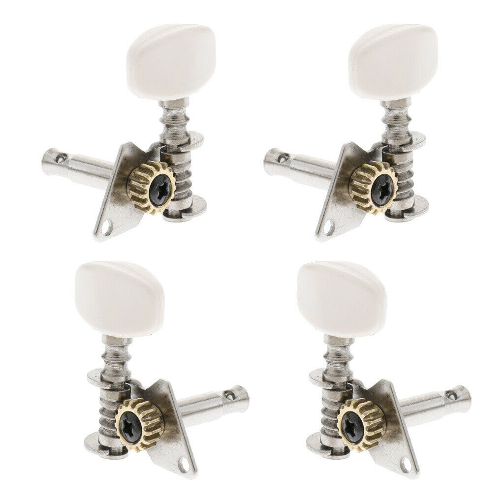 Machine Heads Tuning Pegs 2L 2R Set for Ukulele, 4 Pieces, White
