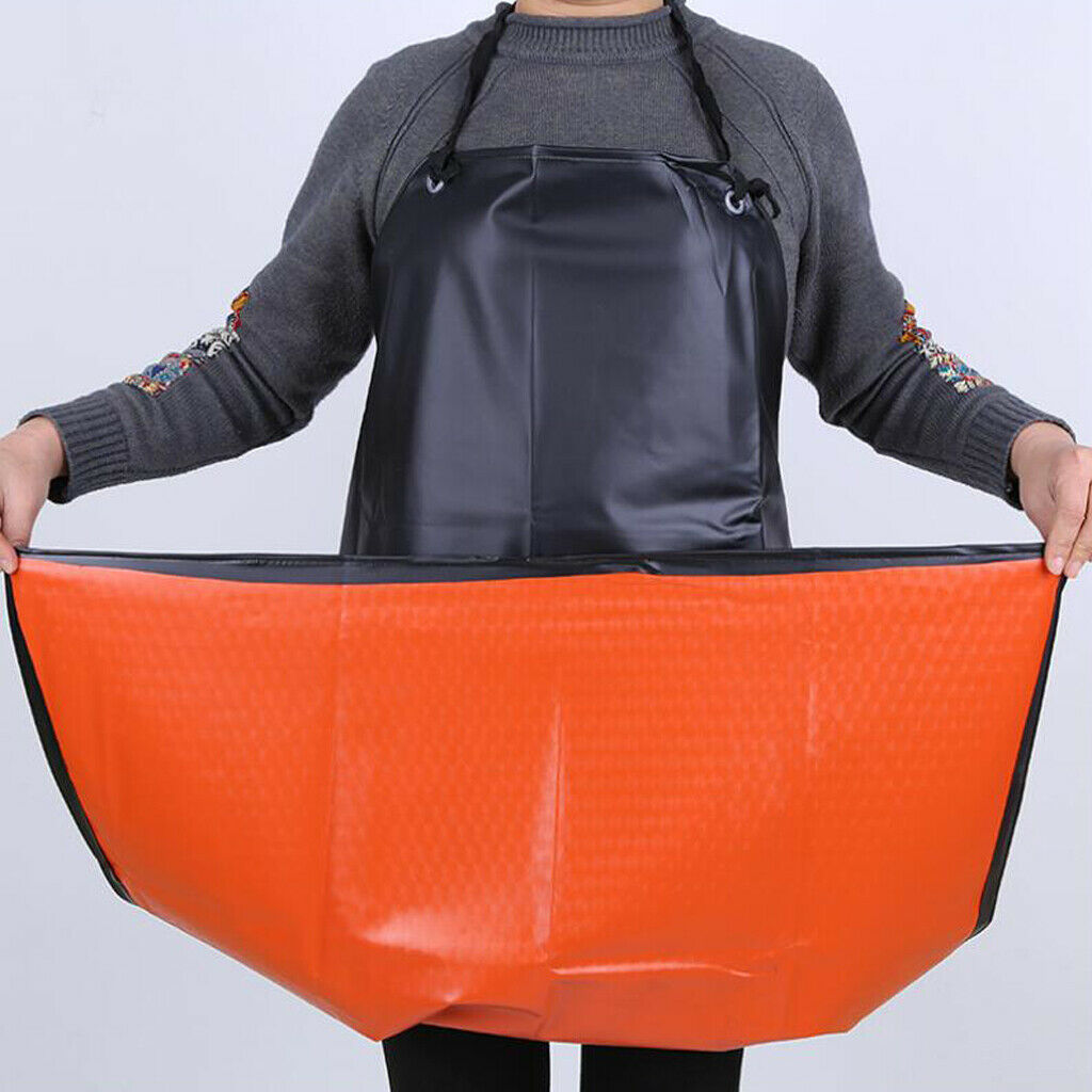 2xWaterproof PU Apron Home Kitchen Cooking Laboratory Apron 120cm