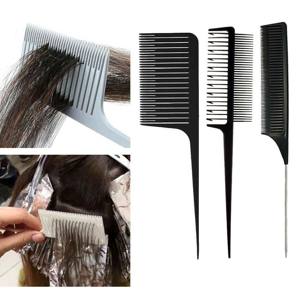 3 Pieces Hair Weaving Highlighting Foiling Hair Comb Hair Color Dyeing Combs