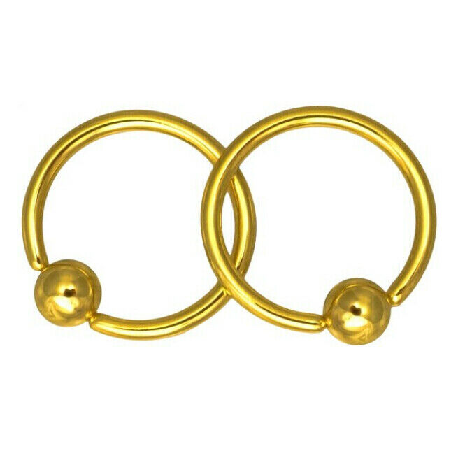 2 Pairs 16G 4mm 316L Captive Bead Nose Hoop Piercing Rings for Men Women