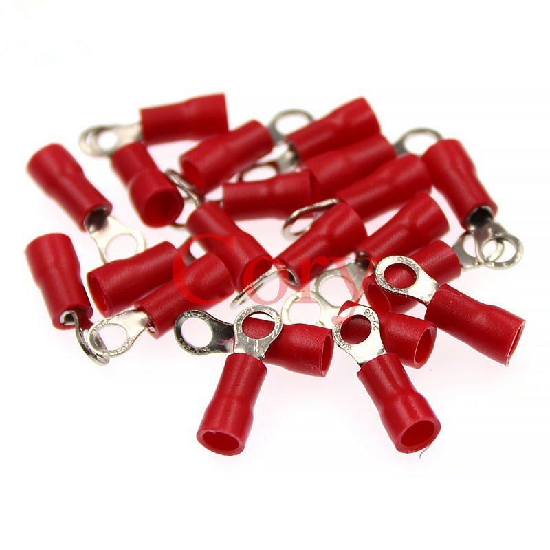 1000pcs Red Sleeve Pre Insulated Terminal RV1.25-3.2 0.5 - 1.5mm2 (A.W.G 22-16)