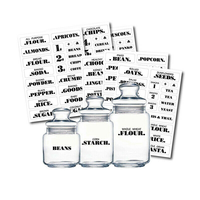 132 PCS Waterproof Food Label Self-Adhesive Resistant Kitchen Pantry Stic.l8