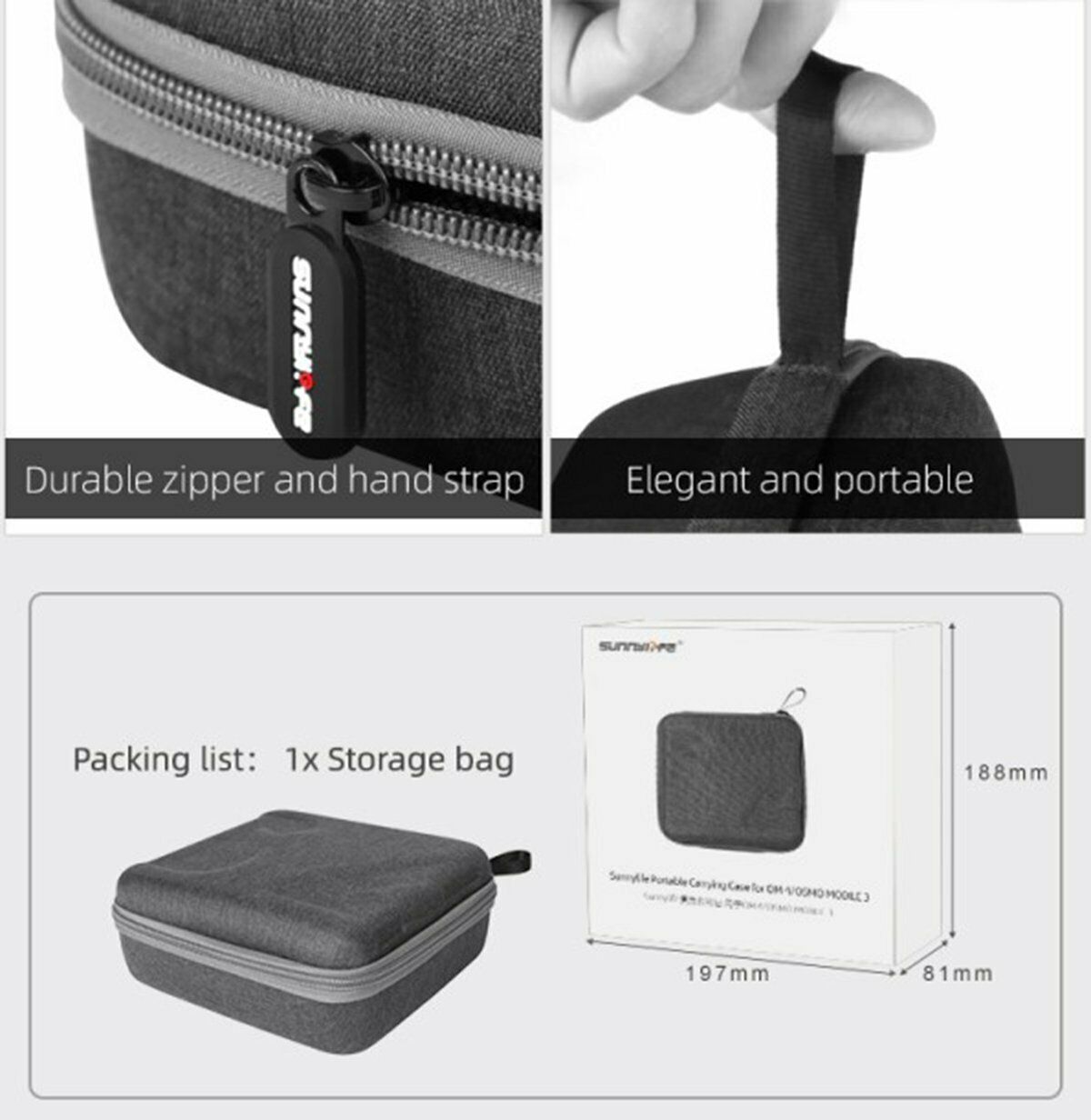 Protective Mini Storage Bag for DJI OM 4/OSMO MOBILE 3 Gimbal Carrying Package