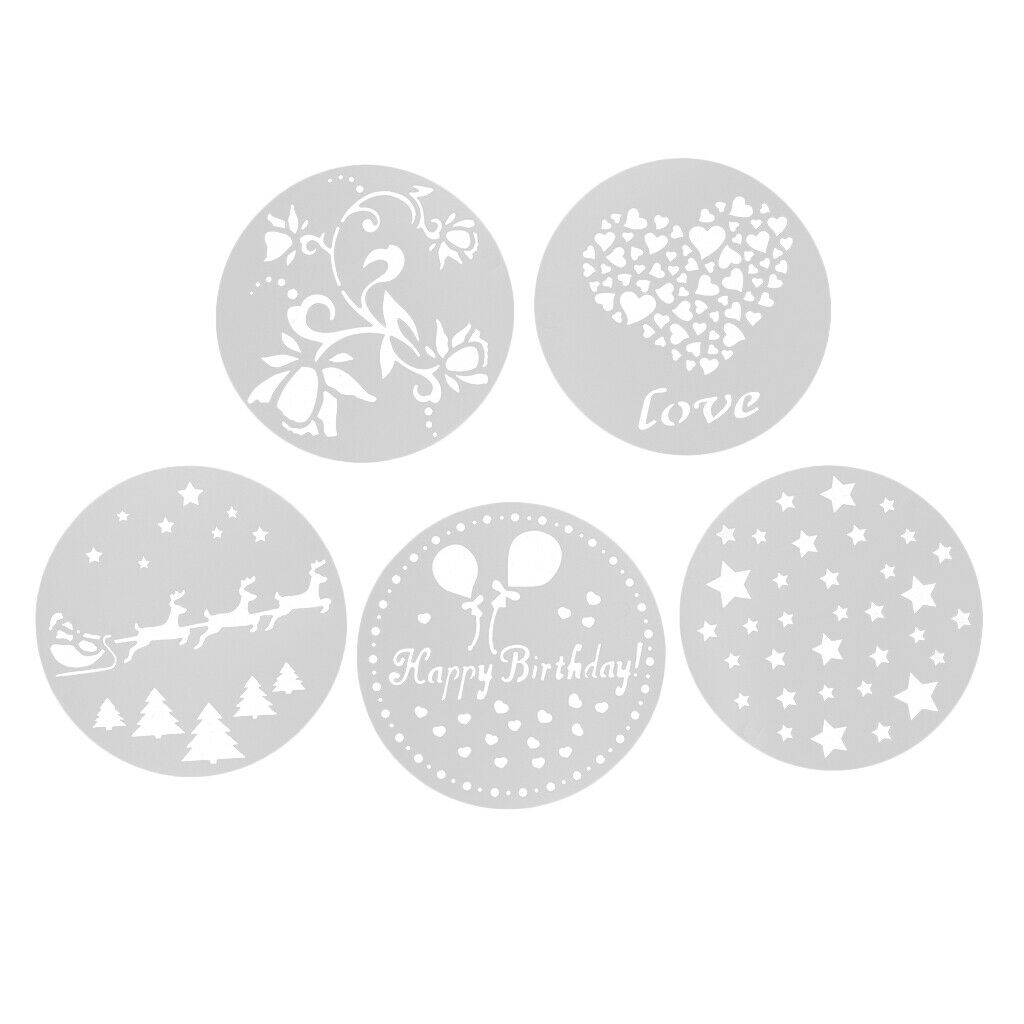 5Pc 233mm Cake Spray Mold Fondant Stencil Cake Sugar Decor Baking Template