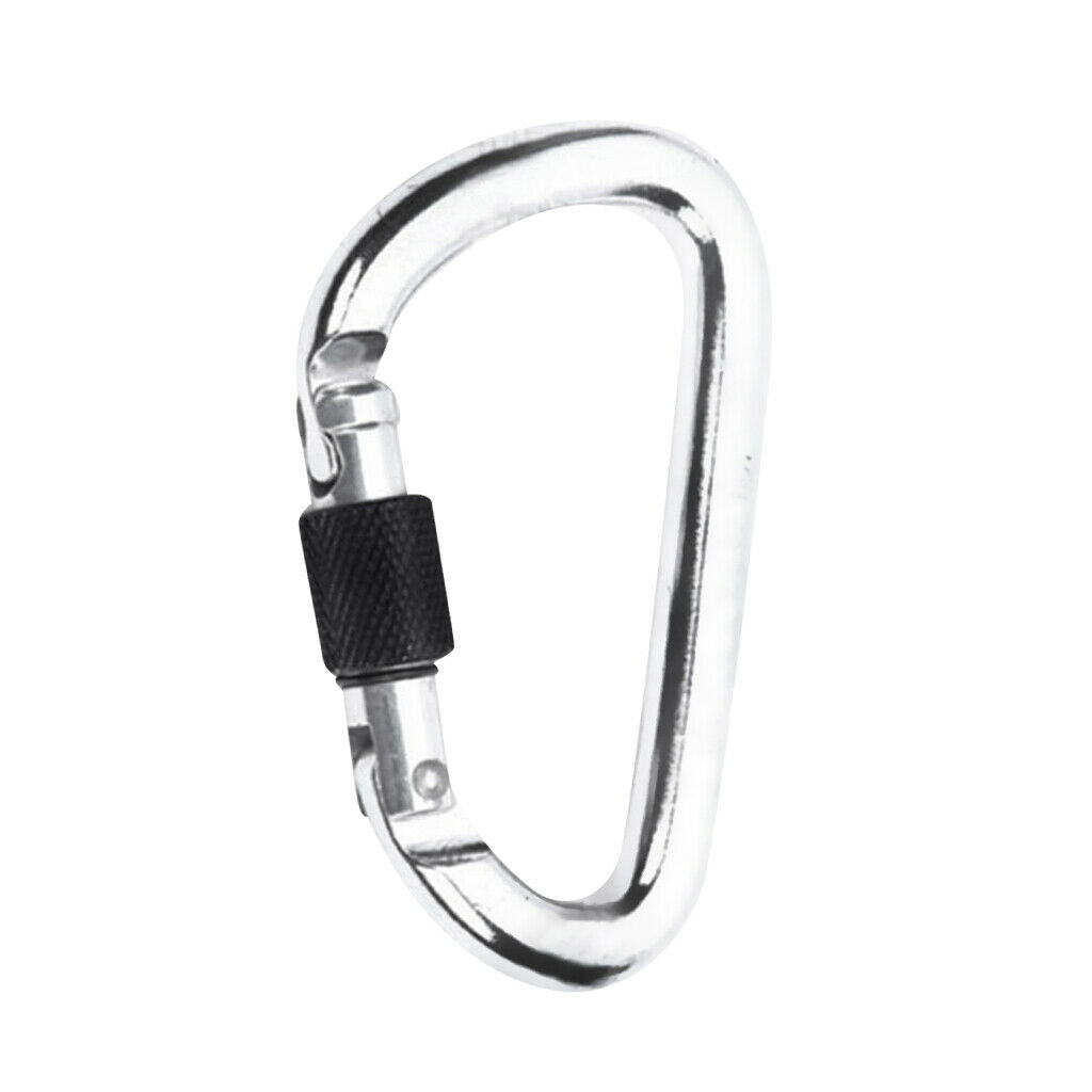 22KN Aluminum Outdoor Rock Climbing Rappelling Screw Lock Carabiner Hook