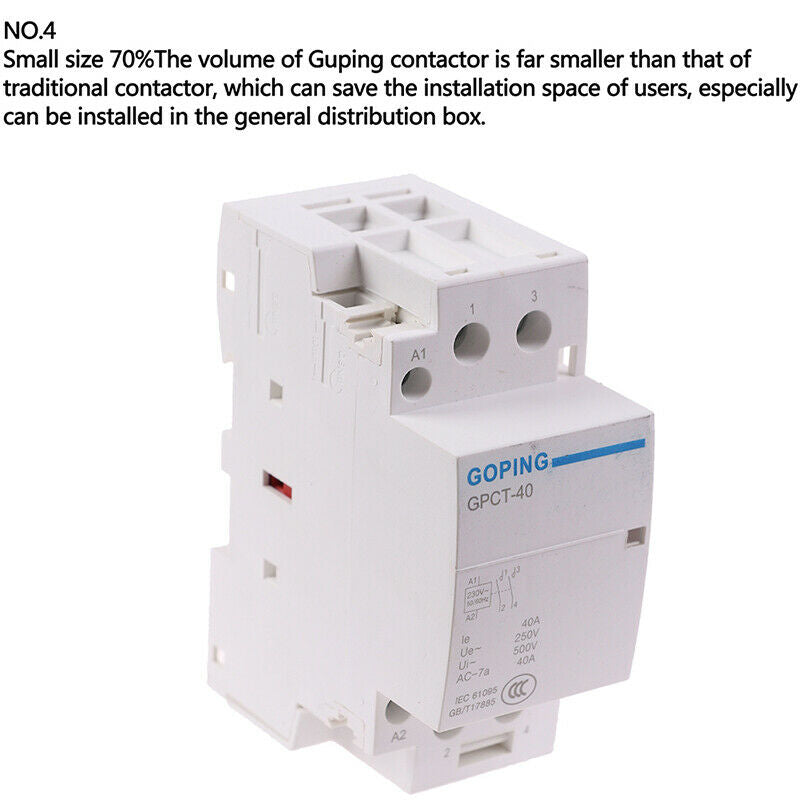 2P 40A 220V 50/60HZ Din rail Household ac contactor 2NO:0J*DD