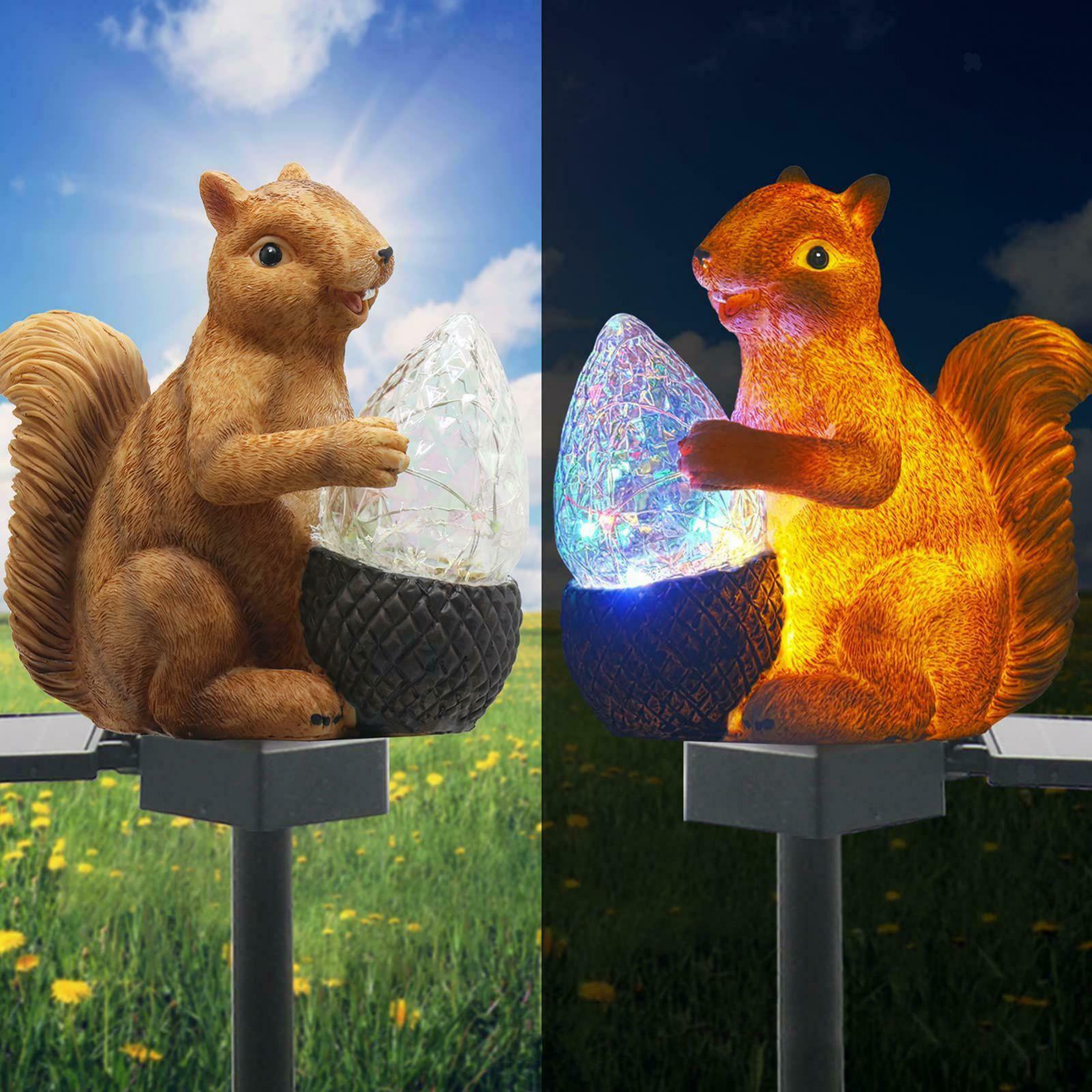 Squirrel Solar Garden Stake Lights IP65 for Yard Christmas Party Decor