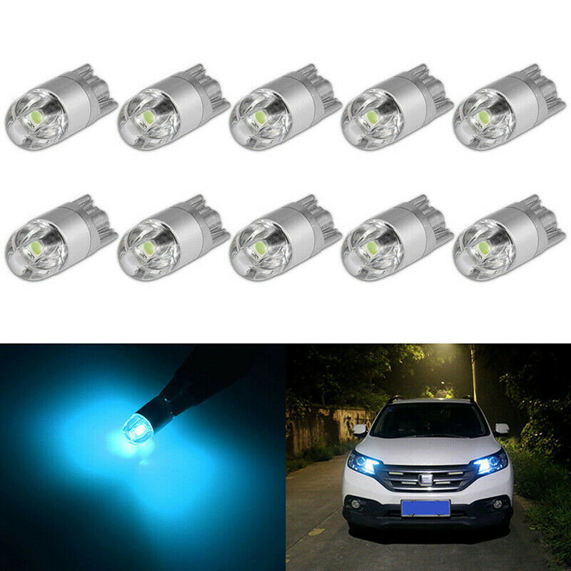 10x Ice Blue T10 168 194 3030 2-SMD LED Bulb For Car License Plate Number.l8