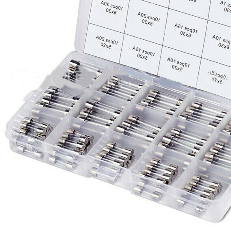 150Pcs 250V Fast-Blow 5X20mm Fuses  Blow Car Tube Fuses Assorted Kit J3D8