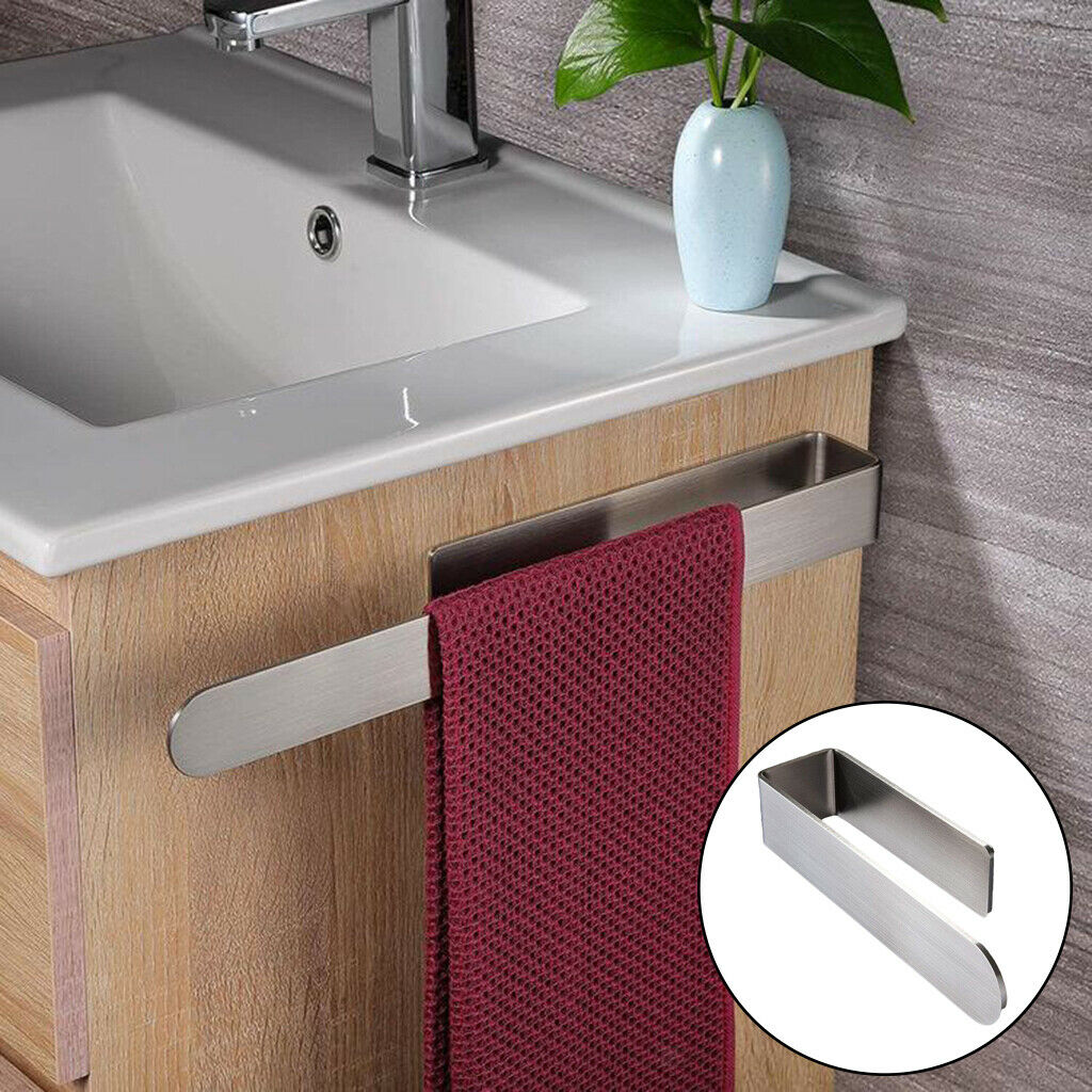 Stainless Steel Sticky Towel Hanger Wall Mounted Bathroom Towel Bar Thicken