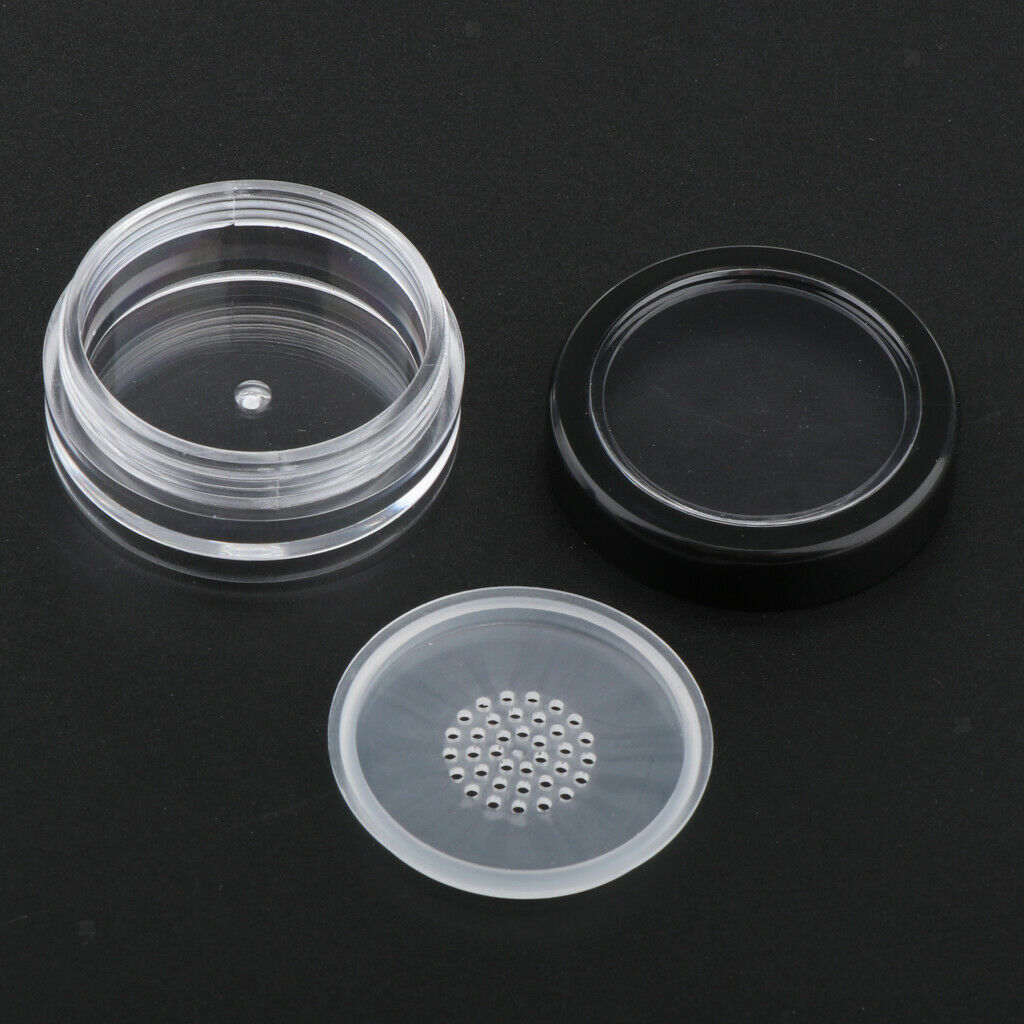 10pcs Loose Powder Container Powder Puff Case Foundation Makeup Storage Jars