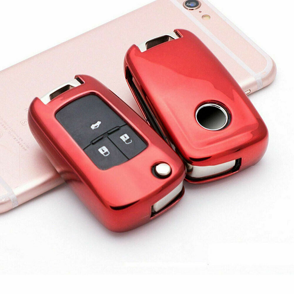 Red Flip Key Fob Chain Ring Case Cover For Holden Cruze Malibu Trax Accessories