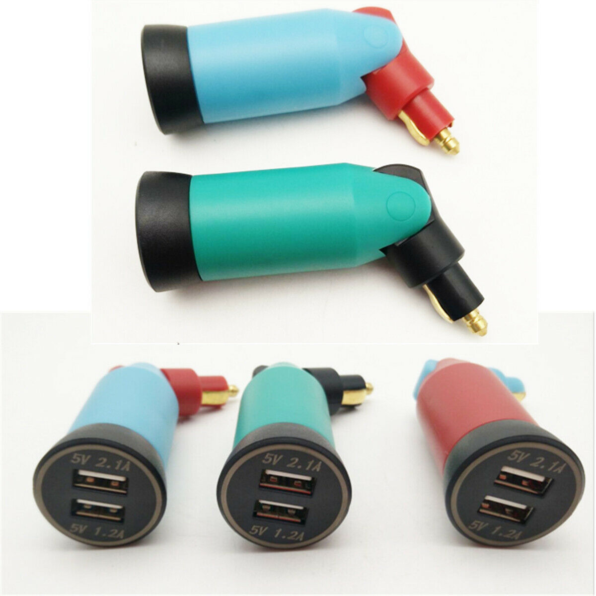 Dual USB Charger For BMW Hella  / DIN Motorcycle Power Adapter Plug 5V 3.3A
