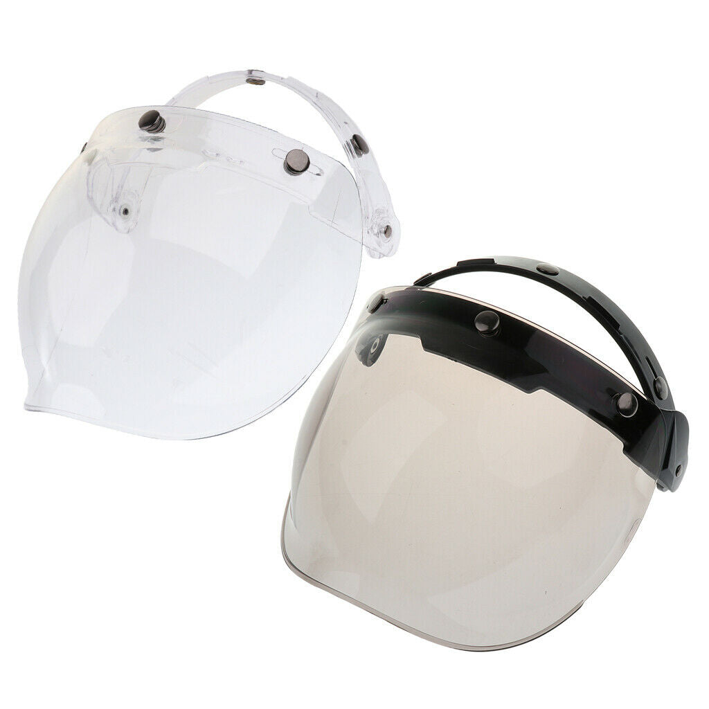 2 Colors Bubble Shield Visor for Biltwell Bonanza Gringo & 3 Snap Helmets