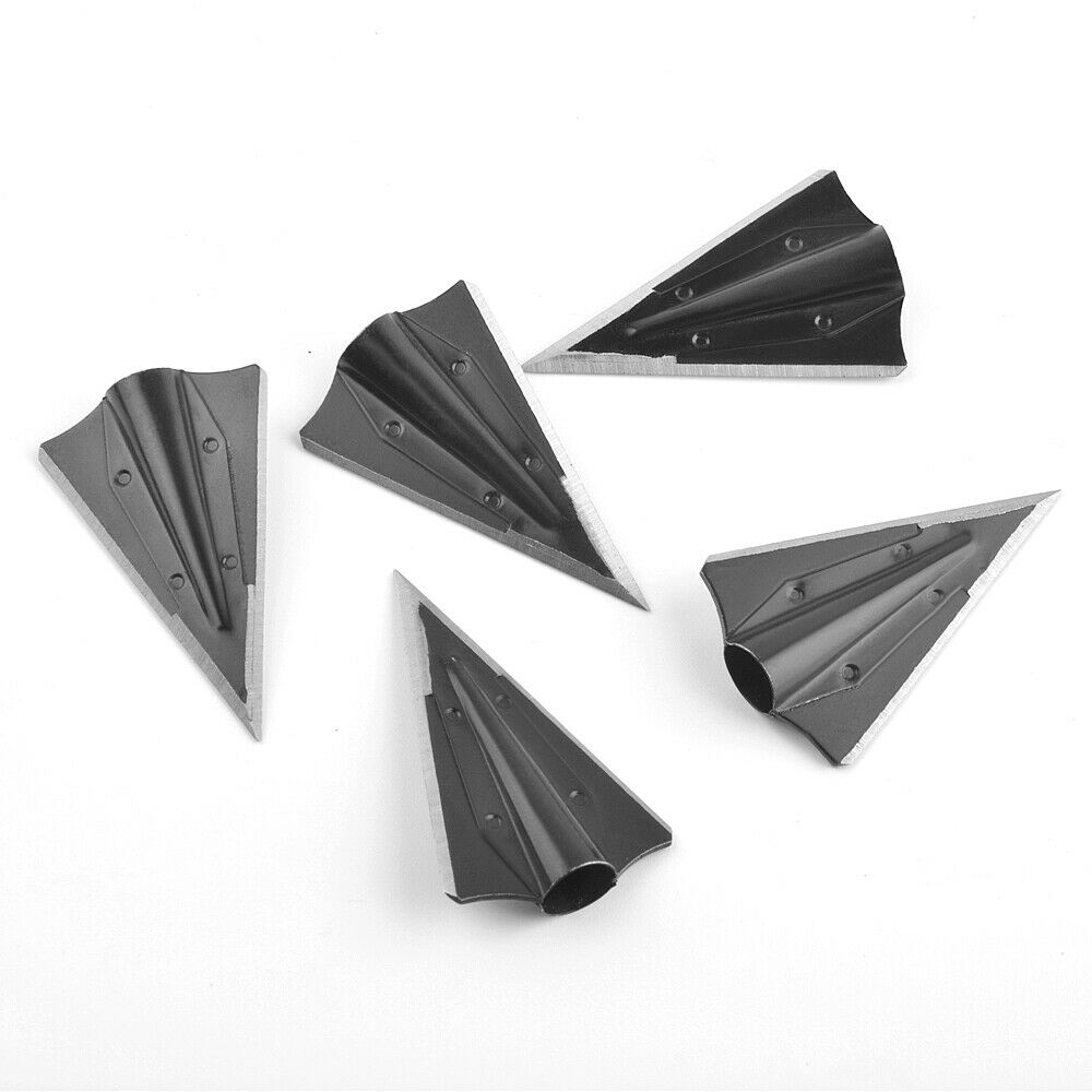 6pcs Hunting Broadheads Blade Tips Arrowheads 8MM Bamboo Wooden Arrow Shaft Glue