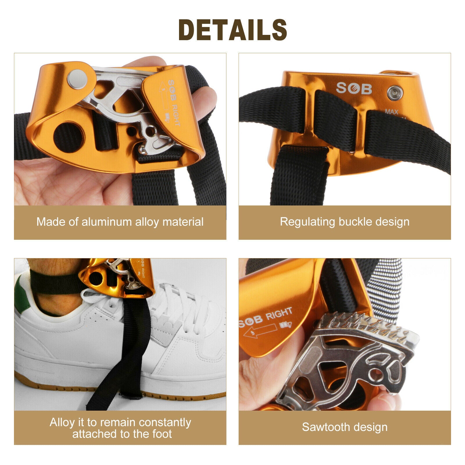 Right+Left Foot Ascender Riser for Mountaineering Engineering Protection