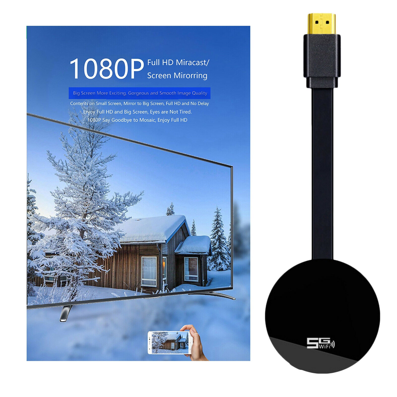 Dual Band 1080P HDMI Mirror Screen Wifi Wireless Display Adapter Miracast