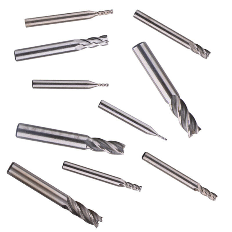 10x Tungsten Carbide 4 Flutes HSS End Milling Cutter Slot Drill Bit 1.5-10mm B8
