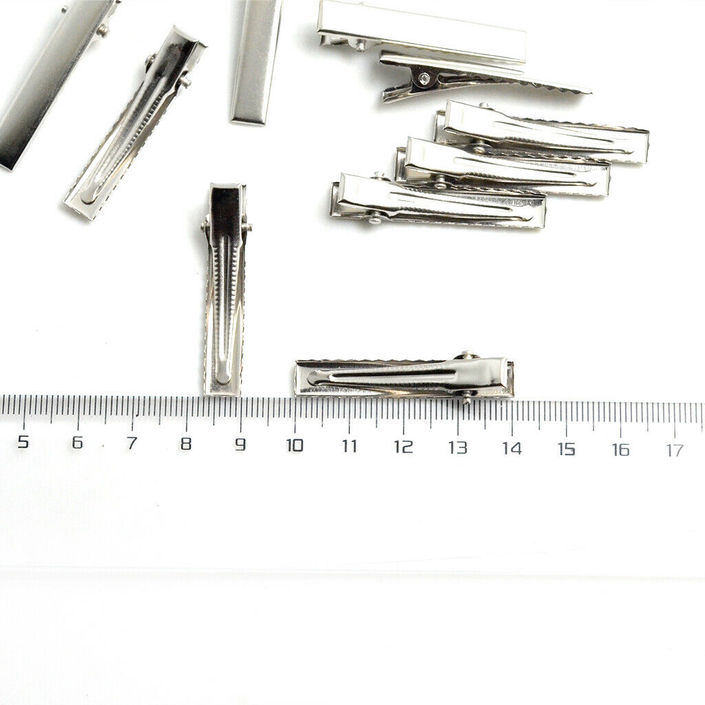 30/100 pack flat single prong alligator hair clips DIY bows 4 cm (100 pack)