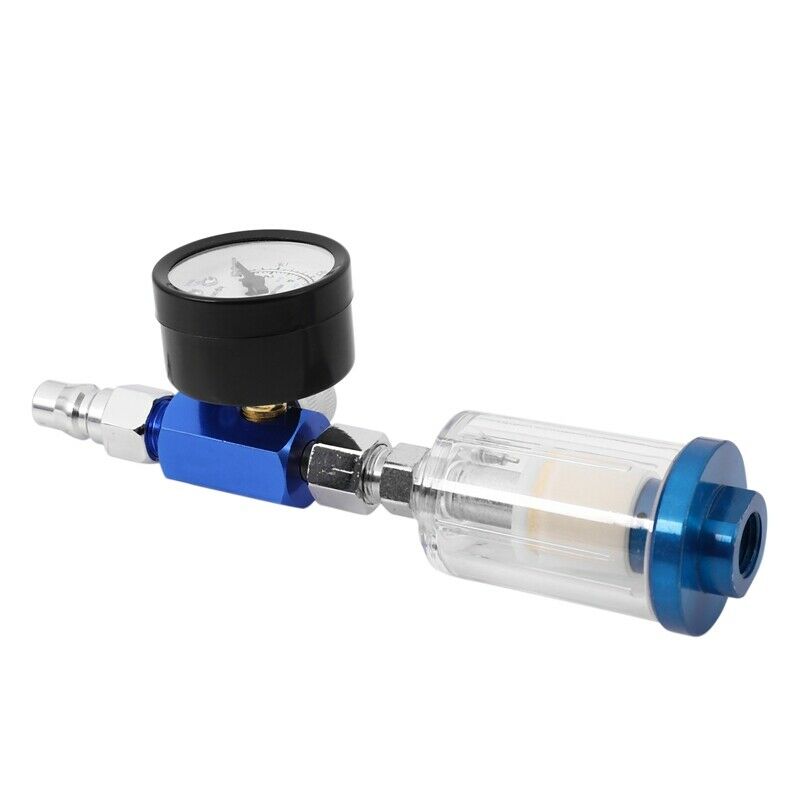 1/4 Scratch Air Pressure Regulator Gauge Spray Tool & In-Line Water Trap FilteD3
