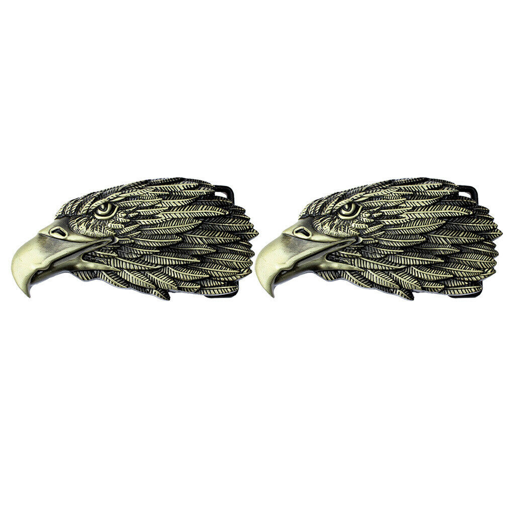 2x Big Cool Frenzy Eagle Head Shaped Belt Buckle for West Cowboy