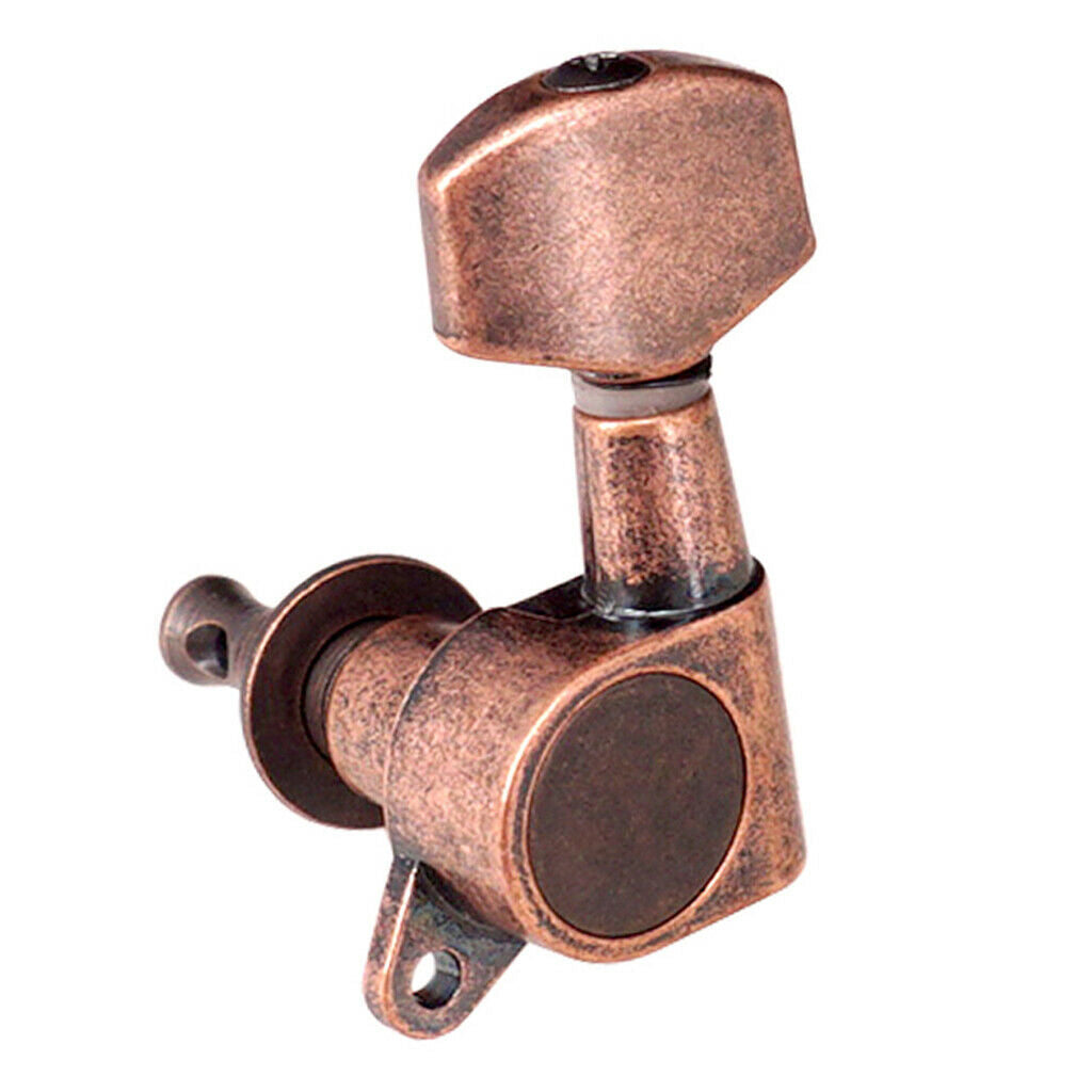 4x Tone Volume Control Knob Button + 3R3L Machine Heads for Guitar Replacement