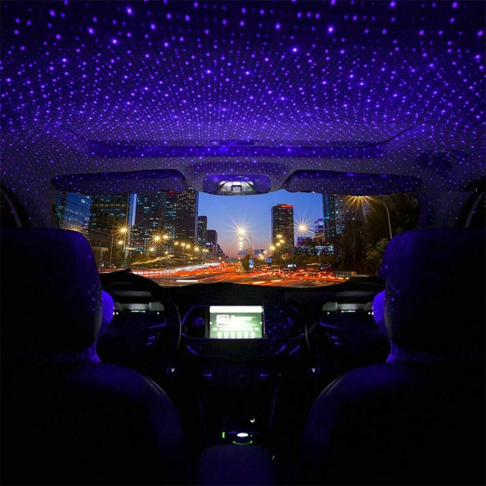 Car Roof Star Sky Lamp Violet Atmosphere Night Light Blue Purple Light