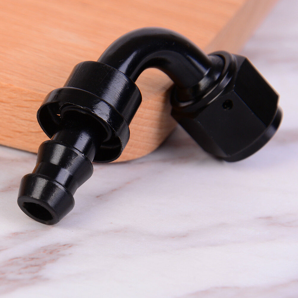 Black AN6 AN-6 90 degree push lock oil/fuel/gas line fittings hose adaptefwJ Kt