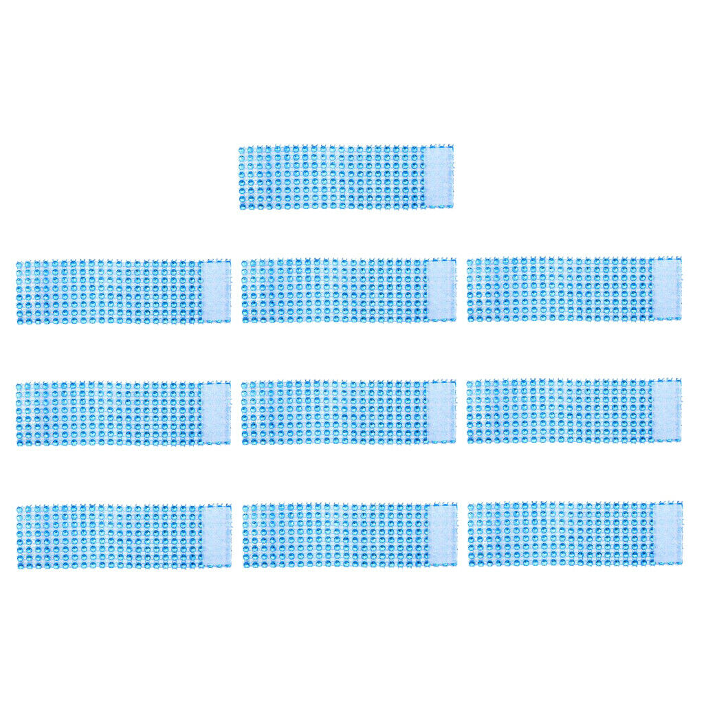10PCS crystal rhinestone napkin ring holder self-adhesive wrap band blue