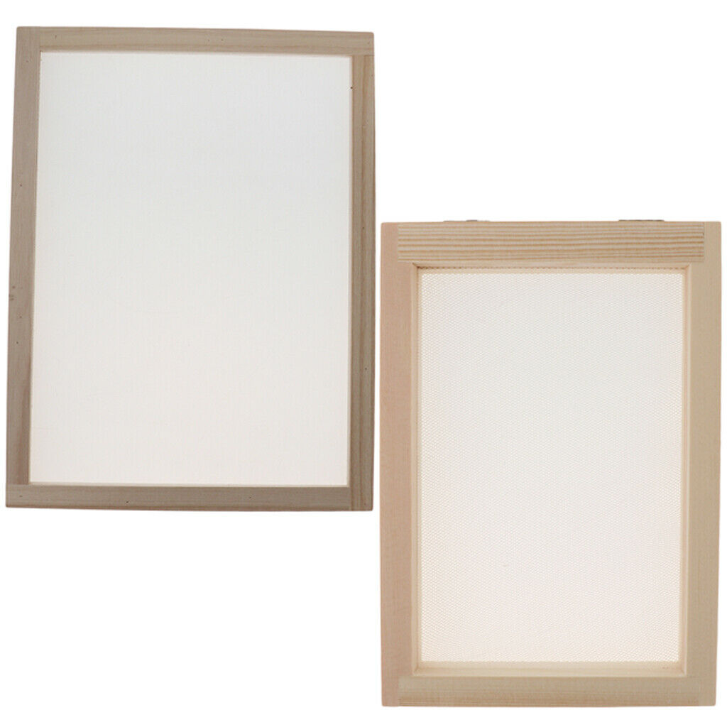 2x Mixed Wooden Paper Making Mould Frame Screen for Paper Recycling Art DIY