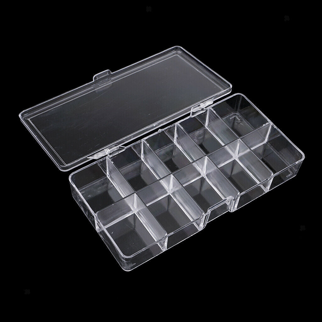 1 Piece Rectangle 10 Grid Plastic Box Storage Containers Holder for Jewelry