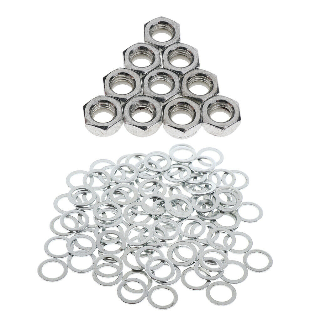 10 Axle Nuts + 100pcs Speed Washers for Skateboard Longboard Trucks Accessories