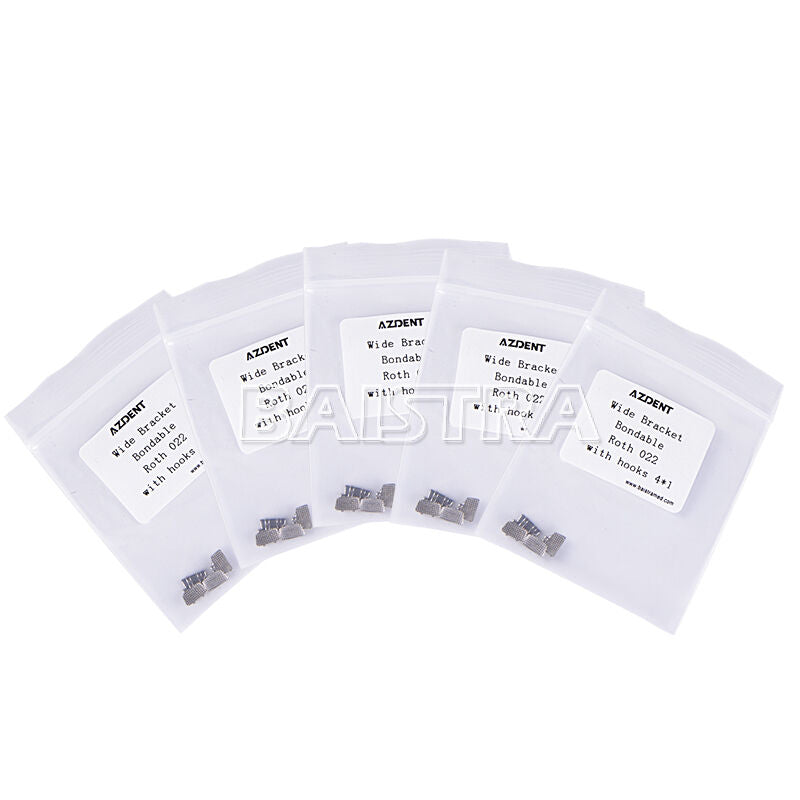 50X Dental Orthodontic 1st Molar Wide Brackets Bondable Roth 022 with Hooks