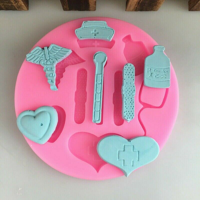 Mould Cake Mold Fondant Medical Nurse Doctor Silicone Topper Baking Decoration