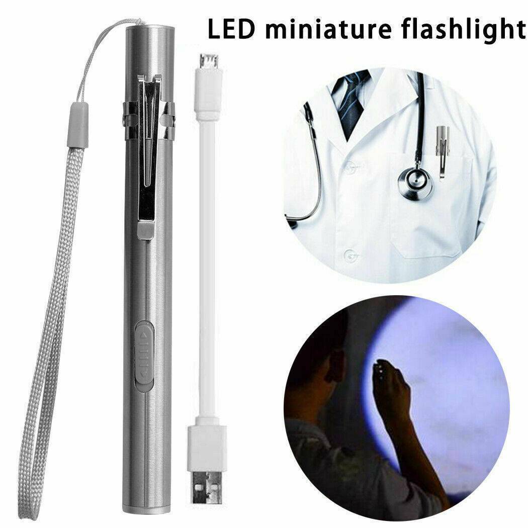 Waterproof Pocket LED Flashlight With USB Rechargeable Torch Mini Penlight Lamp