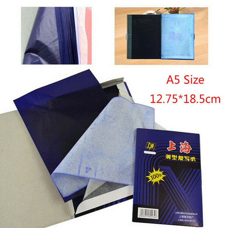 100 Sheets A5 Dark Blue Carbon Hand Stencil Transfer Paper Hectograph Rep.l8