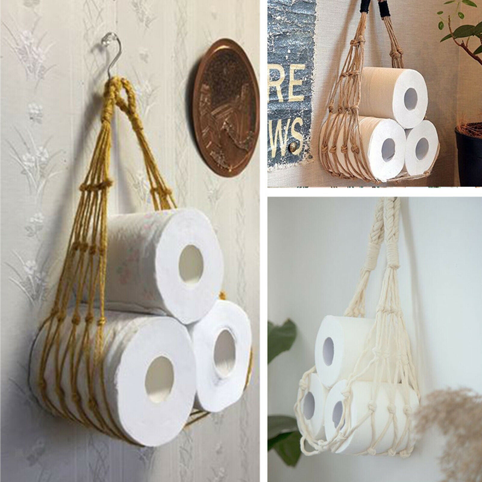 Cotton Toilet Paper Holder for Boat Beach Ocean Theme Bathroom Decor brown