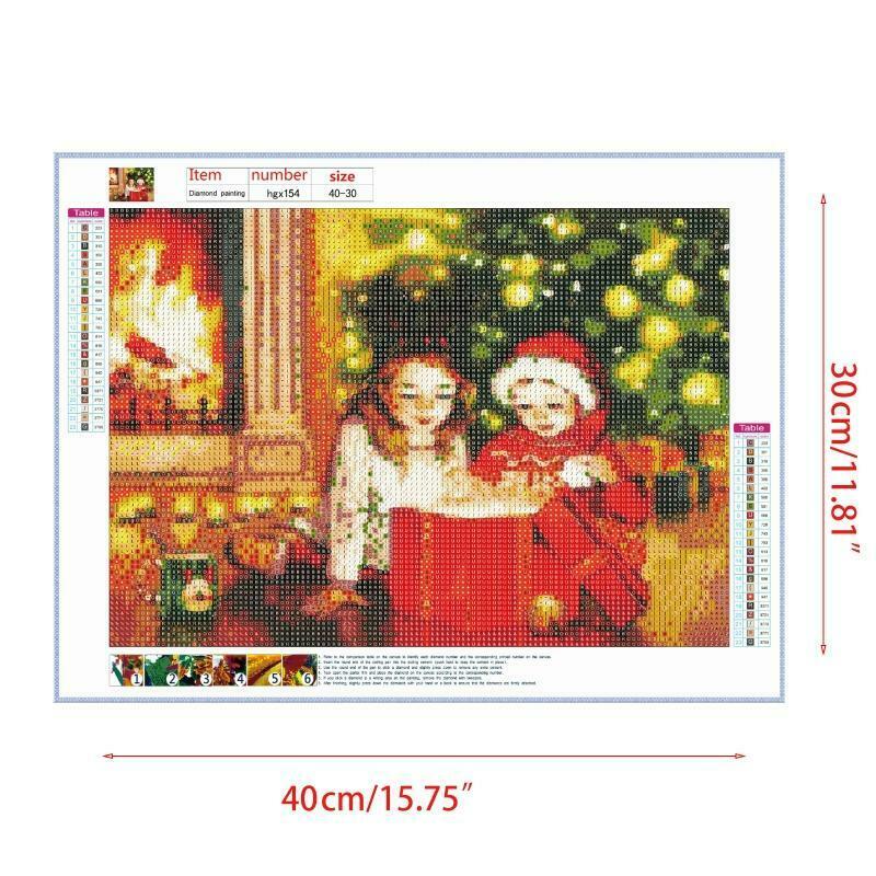 4 Sets Christmas Girl 5D Full Drill Diamond Painting Embroidery Cross Stitch Kit