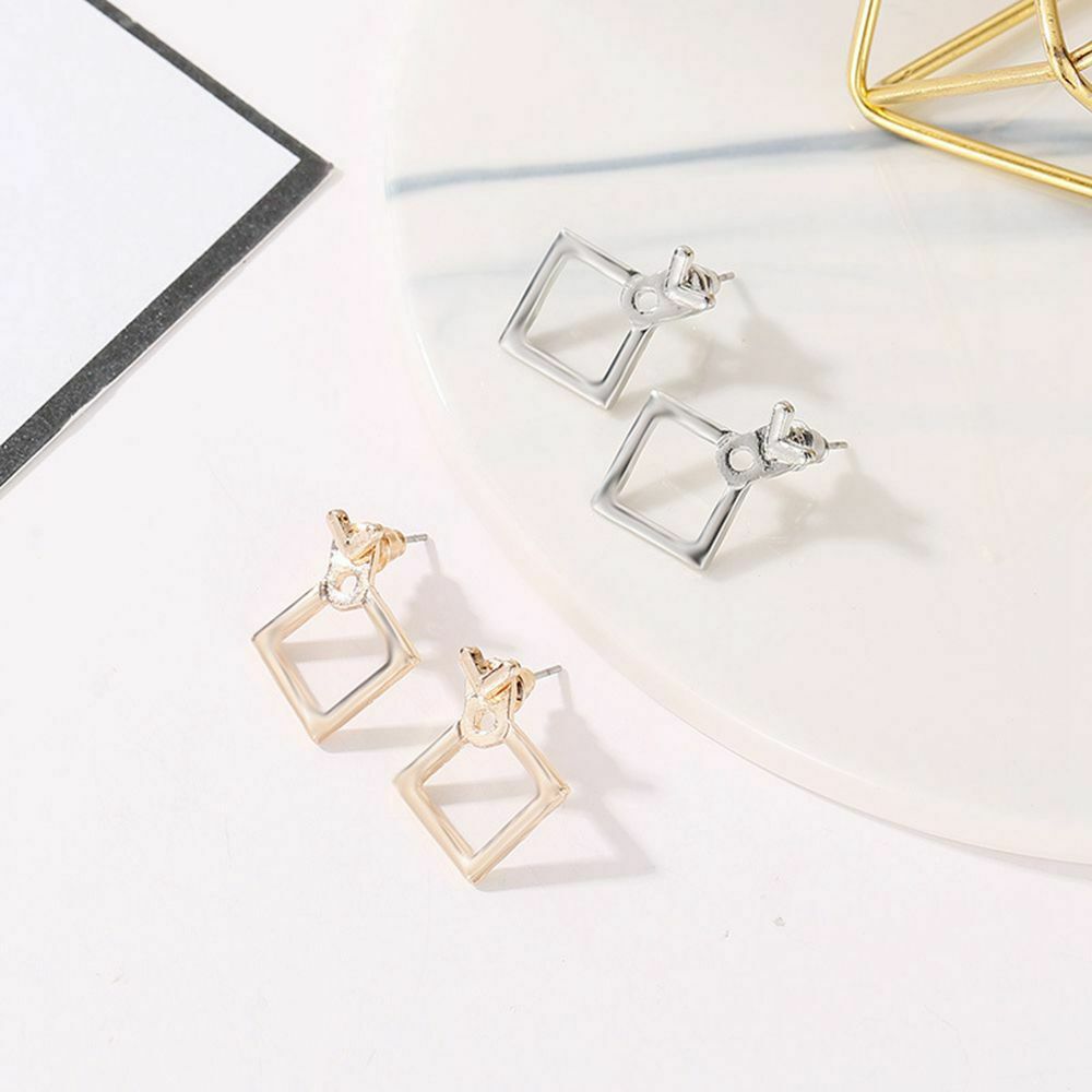 Women Boho Jewelry Square Ear Studs Geometric Earrings Triangle Dangle Drop
