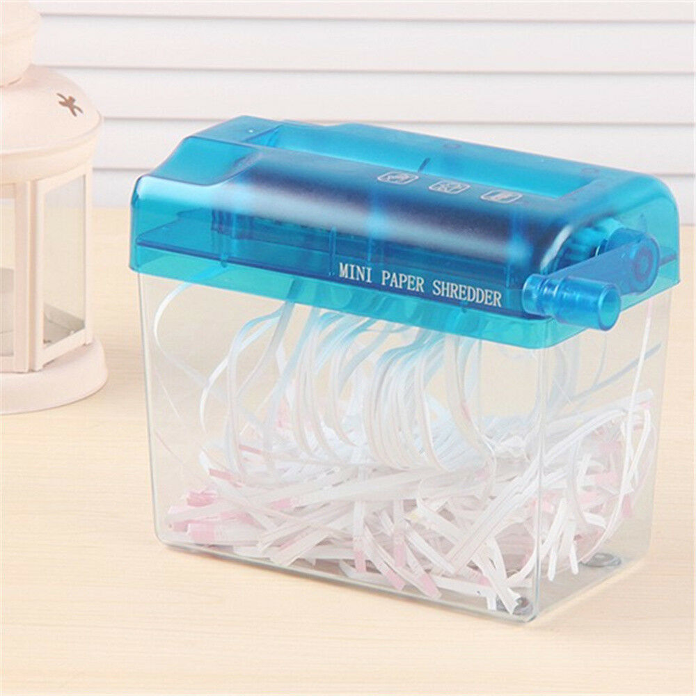 Desktop A6 Paper Shredder Mini Blue Manual Paper Cutter for Home Office School